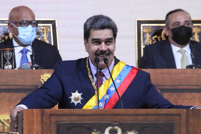 Nicolás Maduro en la Asamblea Nacional, en Caracas, el 15 de enero. · Foto: Cristian Hernández, AFP