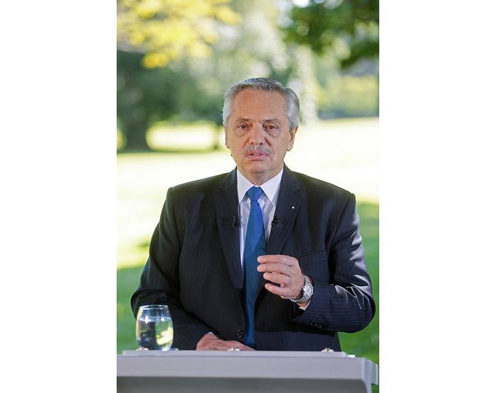 Alberto Fernández (archivo, enero de 2022). · Foto: Esteban Collazo, Presidencia Argentina, AFP