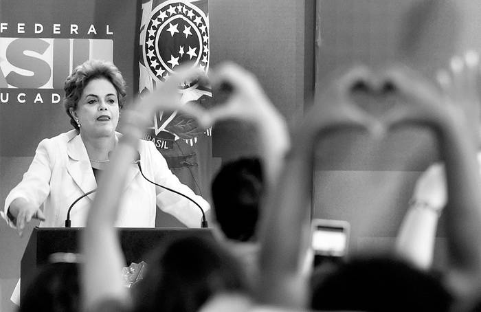 Dilma Rousseff, presidenta de Brasil, ayer, en el Palacio de Planalto, en Brasilia. Foto: Evaristo Sa, Afp