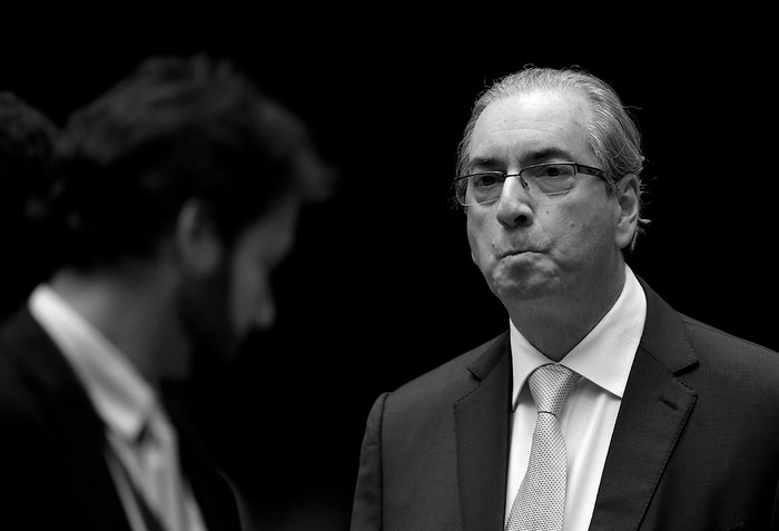 Eduardo Cunha, durante la sesión de la cámara de diputados que lo destituyó de su banca.  · Foto: Evaristo Sa/Afp Photo