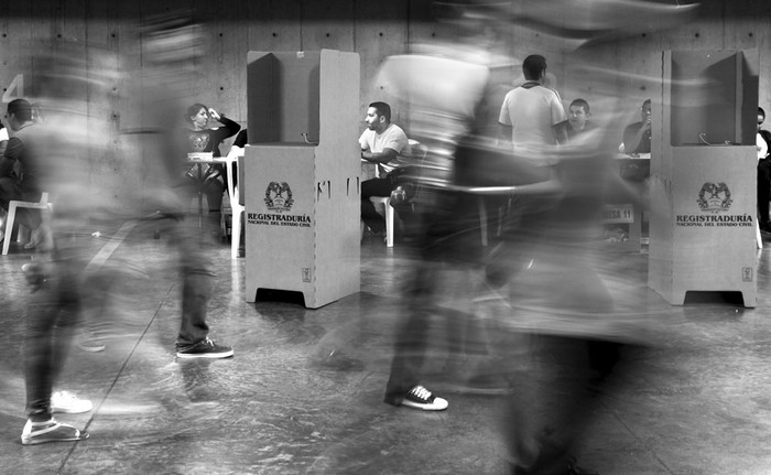 Circuito de votación en Bogotá, Colombia. / foto: luis robayo, AFP
