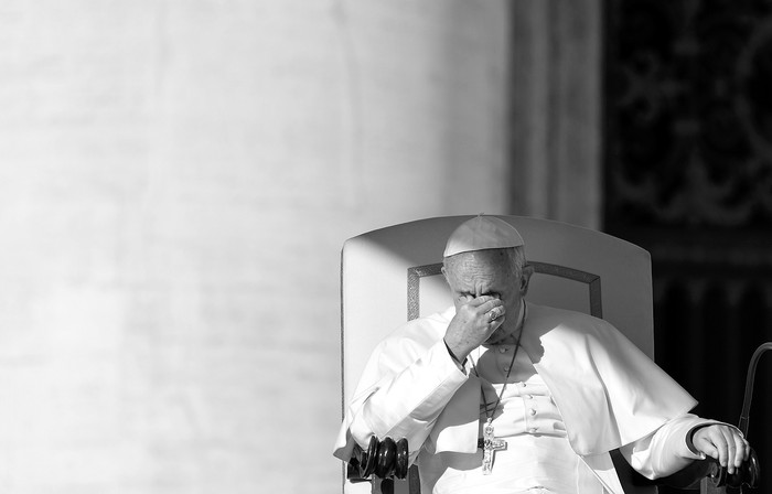 El Papa Francisco en la plaza de San Pedro en el Vaticano durante la audiencia especial jubileo papal el 22 de octubre de 2016. Foto: Vicenzo Pinto / AFP