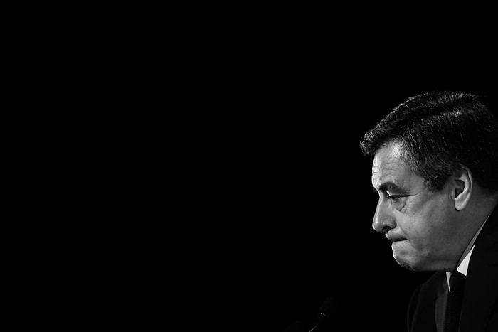 Francois Fillon, el 4 de marzo, en Aubervilliers, Francia. Foto: Martin Bureau / AFP
