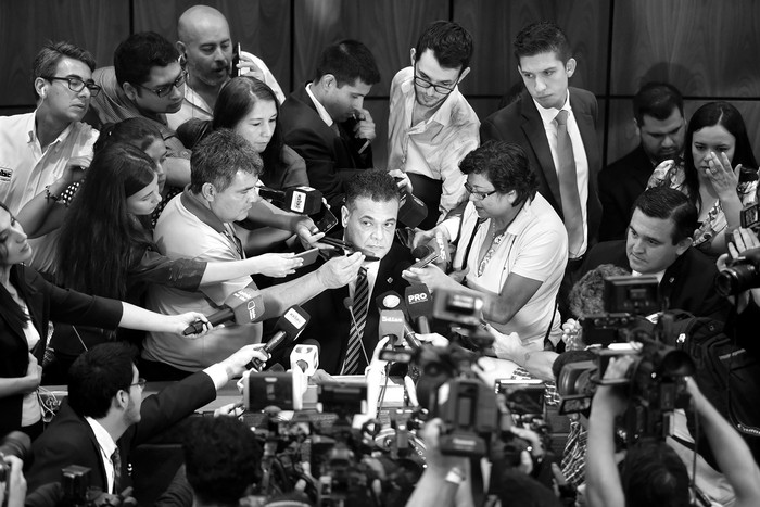 Roberto Acevedo, presidente del parlamento de Paraguay, en Asunción, el 28 de marzo. Foto: Norberto Duarte / AFP