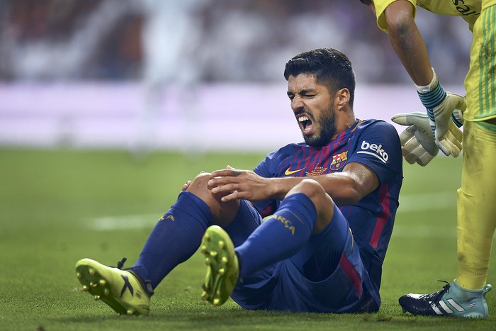 Luis Suárez, ayer, en el estadio Santiago Bernabéu de Madrid. Foto: Gabriel Bouys / AFP