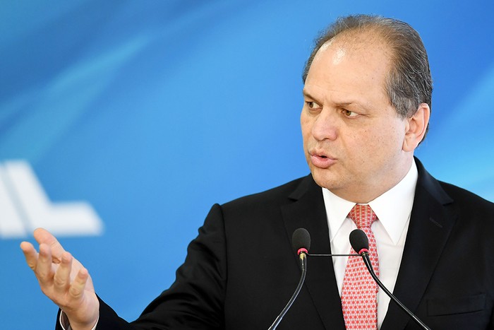 Ricardo Barros, ministro de Salud de Brasil, hoy, durante una conferencia. Foto: Evaristo Sa 