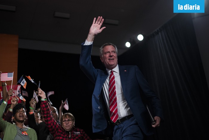 Bill de Blasio, reelecto alcalde de Nueva York, durante un evento, ayer. Foto: Jewel Samad / AFP