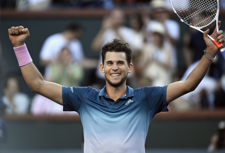 Dominic Thiem, tras su victoria en la final de Indian Wells ante Roger Federer.
· Foto: Kevork Djansezian Dominic Thiem, tras su victoria en la final de Indian Wells ante Roger Federer.
· Foto: Kevork Djansezian