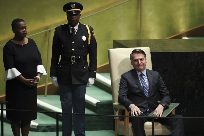 Jair Bolsonaro en la ONU, el 24 de Setiembre de 2019 · Foto: Drew Angerer / AFP