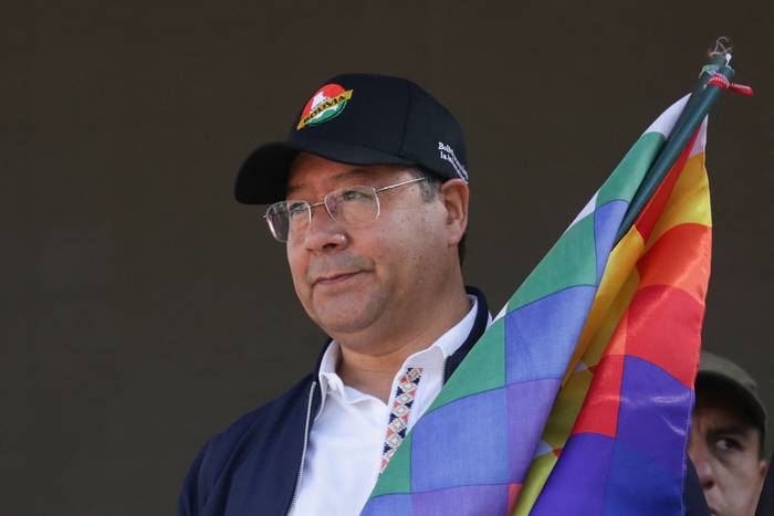 Luis Arce, presidente de Bolivia, el 1º de mayo, en La Paz. · Foto: Luis Gandarillas, AFP