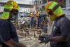 Obra en construción, este martes, en Montevideo. Obra en construción, este martes, en Montevideo.