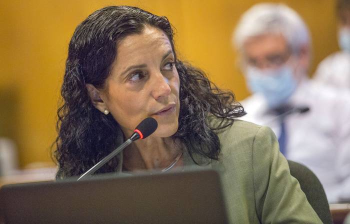 Azucena Arbeleche, ayer, en la Comisión de Presupuesto. · Foto: .