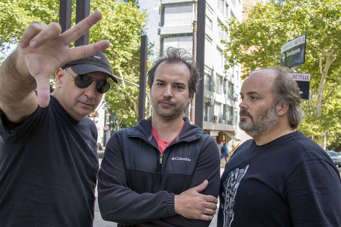 Christian Cary, Fernando Pintos y Rafael Ugo, de La Triple Nelson. · Foto: Alessandro Maradei
