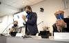 Pablo Darscht, Luis Lacalle Pou y Pablo Mieres, este lunes, en Inefop. · Foto: Mariana Greif Pablo Darscht, Luis Lacalle Pou y Pablo Mieres, este lunes, en Inefop. · Foto: Mariana Greif
