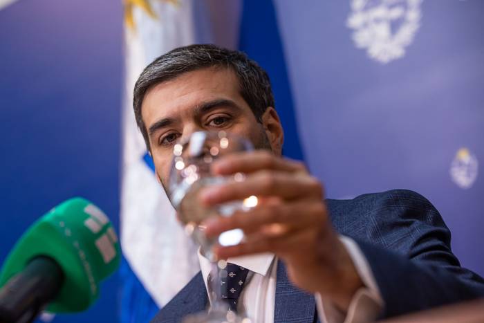 Nicolás Martinelli, el 12 de octubre, durante la conferencia de prensa en el Ministerio del Interior. · Foto: Rodrigo Viera Amaral