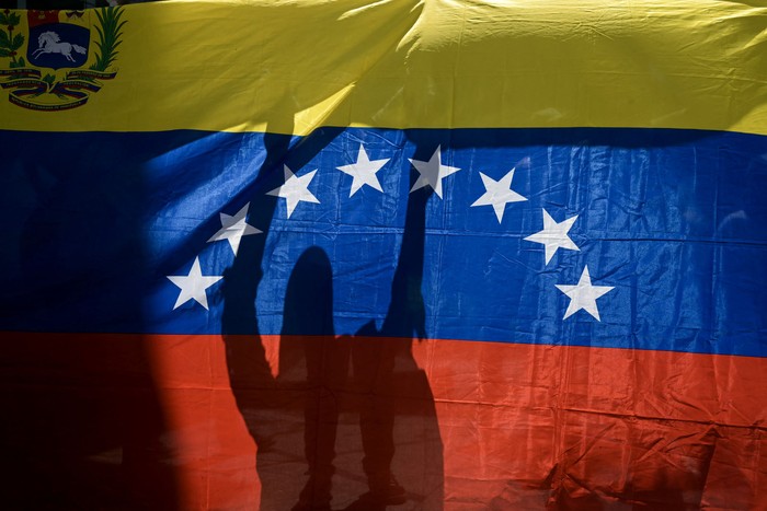 Manifestación convocada por el candidato presidencial Edmundo González Urrutia y la líder opositora María Corina Machado, el 30 de julio, frente a la sede de las Naciones Unidas en Caracas. · Foto: Yuri Cortez / AFP