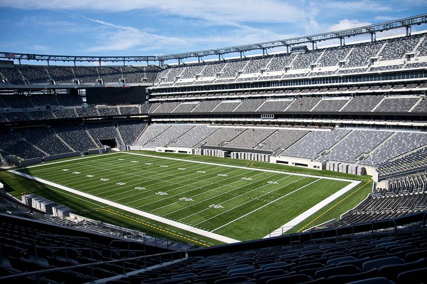 View of the field at the New Meadowlands Stadium, 2010.