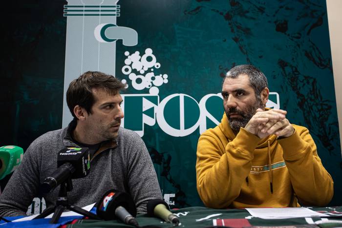 Federico Kreimerman y Gonzalo Castelgrande, el 17 de junio de 2023, en la sede de FFOSE. · Foto: Rodrigo Viera Amaral