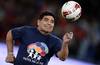 Diego Armando Maradona durante el partido Partido por la Paz, el 1 de septiembre de 2014, en el Estadio Olímpico de Roma.
· Foto: Filippo Monteforte, AFP Diego Armando Maradona durante el partido Partido por la Paz, el 1 de septiembre de 2014, en el Estadio Olímpico de Roma.
· Foto: Filippo Monteforte, AFP