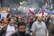 Calle Libertador, previo al acto por el día internacional de los trabajadores.