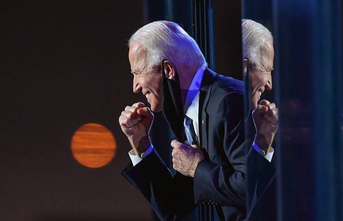 Joe Biden durante un discurso, el sábado, en Wilmington, Delaware.
 · Foto: Angela Weiss, AFP