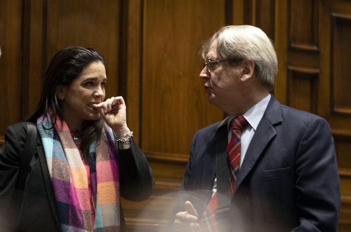 María Eugenia Roselló y Ope Pasquet (archivo, agosto  de 2023). · Foto: Ernesto Ryan