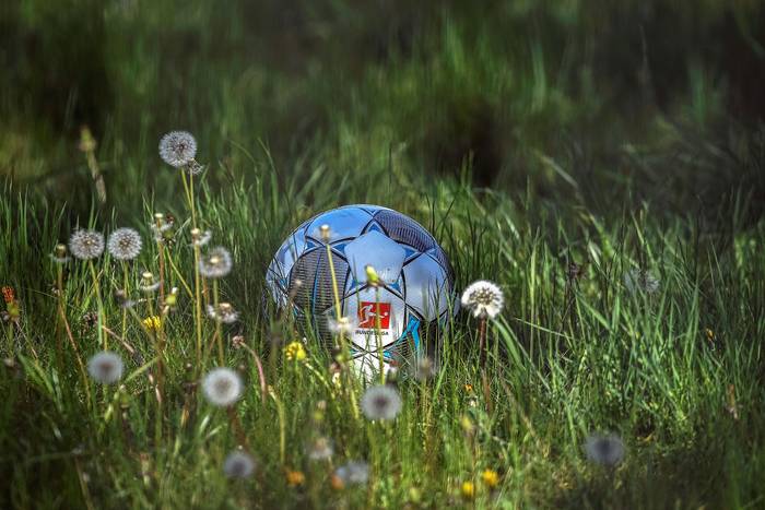 La pelota oficial de la Bundesliga, en exhibición, durante un entrenamiento del Bayern Munich, ayer, en Munich, Alemania.
 · Foto: Lukas Barth-Tuttas, EFE