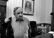 José Mujica, ayer, al finalizar la entrevista con la diaria. 