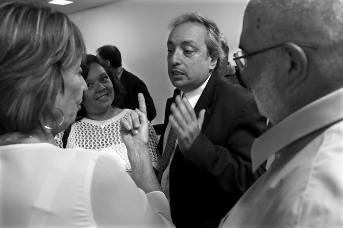 María Julia Muñoz y Jorge Papadópulos cuando este asumió la dirección general del MEC. Foto: Pablo Nogueira (archivo, marzo de 2015).