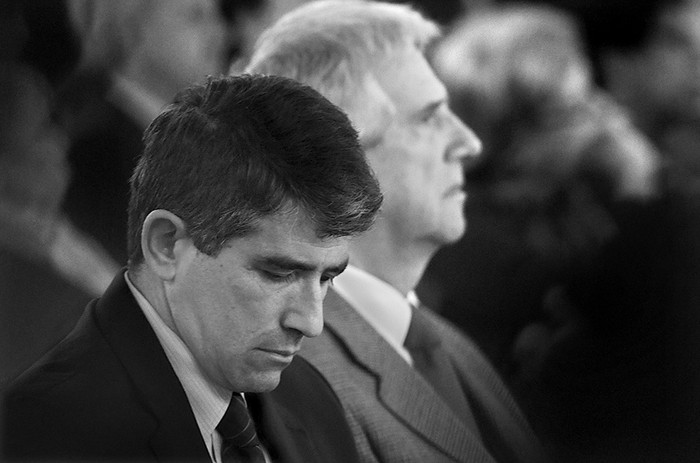 Raúl Sendic y Tabaré Vázquez. Foto: Pablo Vignali (archivo, agosto de 2015)