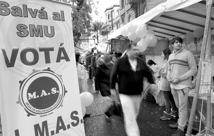 Elecciones en el Sindicato Médico del Uruguay, ayer. Foto: Andrés Cuenca