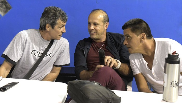Enrique Saravia, Fernando Kanapkis y Héctor Morán, el lunes, en la asamblea de la Mutual. Foto: Sandro Pereyra