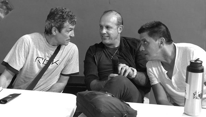 Enrique Saravia, Fernando Kanapkis y Héctor Morán, el lunes, en la asamblea de la Mutual. Foto: Sandro Pereyra