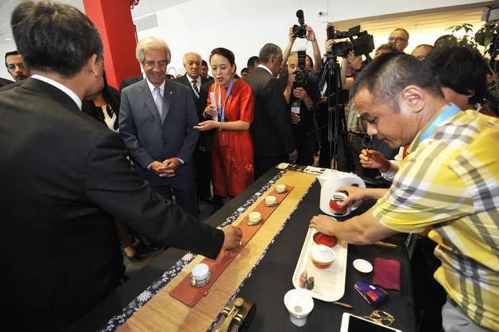 El presidente Tabaré Vázquez en la Cumbre Empresarial China-LAC 2017, en el Centro de Convenciones y Exposiciones de Punta del Este.  · Foto: Federico Gutiérrez