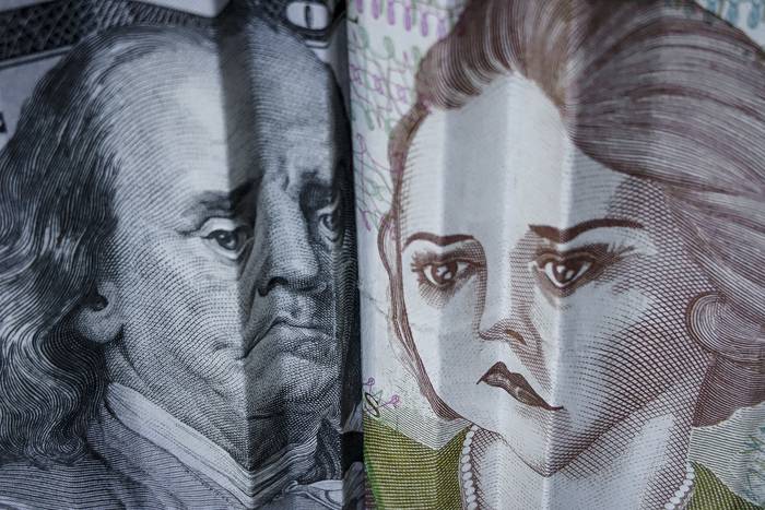 Dólares y pesos. (archivo, enero de 2018) · Foto: Javier Calvelo, adhocFOTOS