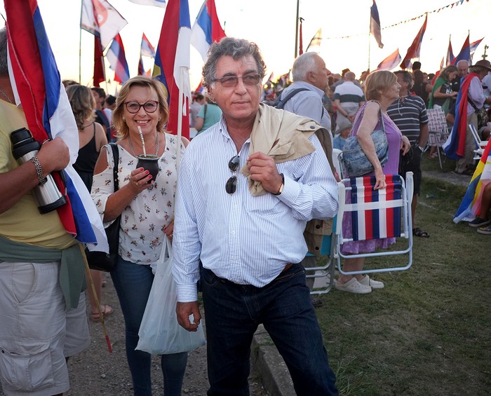 Darío Pérez en el 47 aniversario del Frente Amplio, el domingo en Piriápolis. Foto: Pablo Vignali