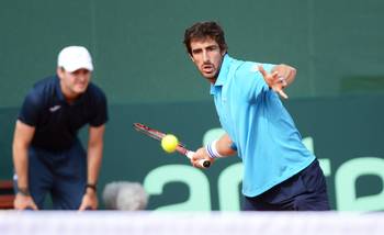 Pablo Cuevas durante un partido de Copa Davis en el Carrasco Lawn Tenis. Foto: Iván Franco (archivo, abril de 2018) Pablo Cuevas durante un partido de Copa Davis en el Carrasco Lawn Tenis. Foto: Iván Franco (archivo, abril de 2018)
