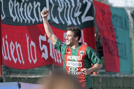 Matías Cóccaro, tras convertir para Rampla Juniors. · Foto: Sandro Pereyra Matías Cóccaro, tras convertir para Rampla Juniors. · Foto: Sandro Pereyra