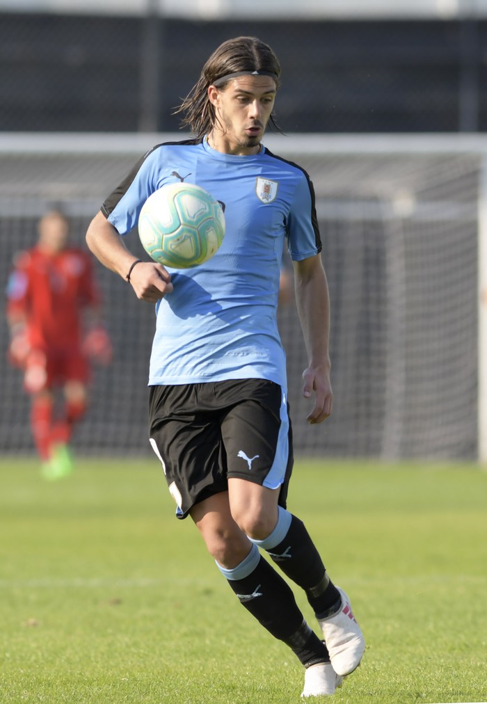 Thiago Vecino durante el partido Uruguay - Argentina en Jardines del Hipódromo. (archivo, agosto de 2018) · Foto: Sandro Pereyra