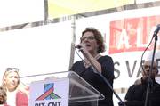 Soraya Larrosa, vicepresidenta del Pit Cnt, ayer, en el acto.