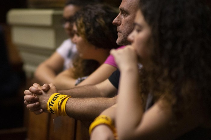 Votación de la Ley Integral para Personas Trans en la Cámara de Senadores el 16 de octubre de 2018. · Foto: Mariana Greif