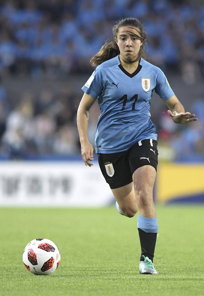 Esperanza Pizarro, durante el partido Uruguay - Ghana por el mundial sub 17, en el estadio Charrúa. (archivo, noviembre de 2018) · Foto: Sandro Pereyra