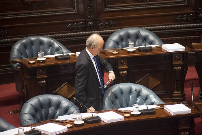 Javier García en el Senado (archivo, diciembre 2018).  · Foto: Federico Gutiérrez
