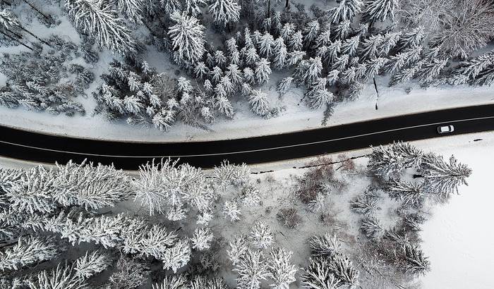 Bosque nevado, el viernes, en la región de los Montes Metálicos, cercano a Geyer, Alemania.  · Foto: Jan  Woitas