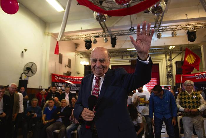 Julio María Sanguinetti, durante un acto del Partido Colorado en Casa de Galicia. (archivo, diciembre de 2018) · Foto: Santiago Mazzarovich