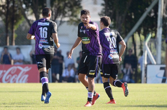 Maximiliano Cantera, tras convertir su gol ante Plza Colonia. · Foto: Pablo Vignali