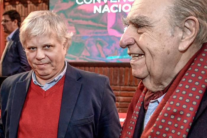 Raúl Batlle y Julio María Sanguinetti (archivo, agosto de 2019). · Foto: Javier Calvelo, adhocFOTOS