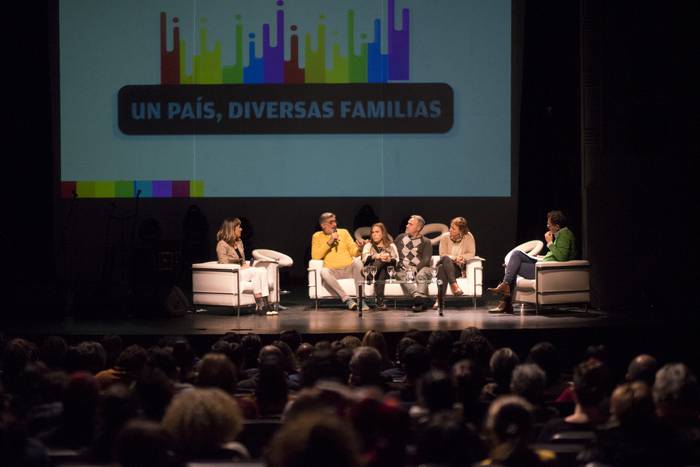 Conversatorio Familia y Salud, durante el Lanzamiento del Mes de la Diversidad, en la Sala Zitarrosa, el 3 de setiembre.
 · Foto: Mariana Greif