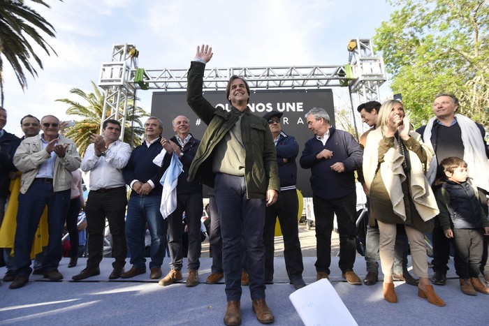 El candidato del PN, Luis Lacalle Pou, en el acto de Rocha · Foto: Federico Gutiérrez