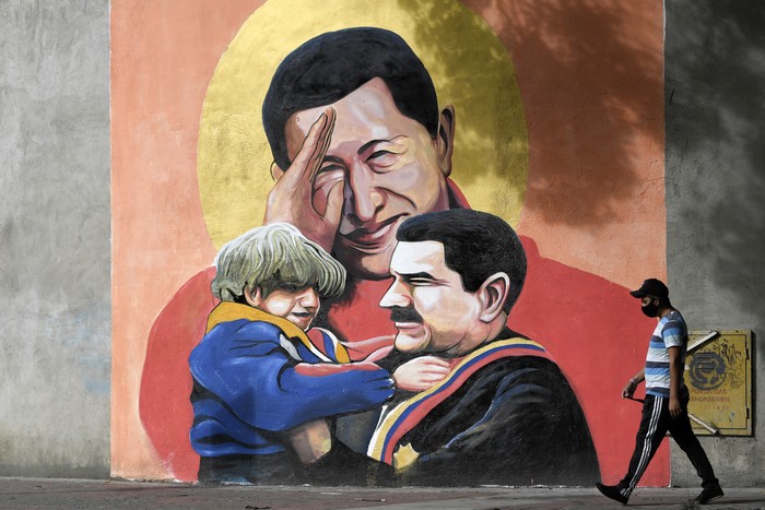 Mural en las calles de Caracas, Venezuela, el 9 de diciembre.

 · Foto: Federico Parra, AFP